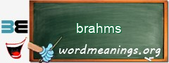 WordMeaning blackboard for brahms
